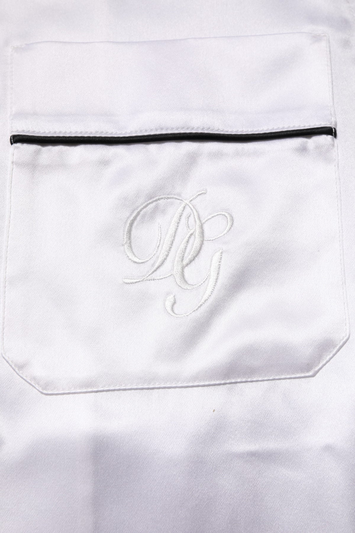 Dolce & Gabbana White Satin Silk Men Pajama Set Sleepwear