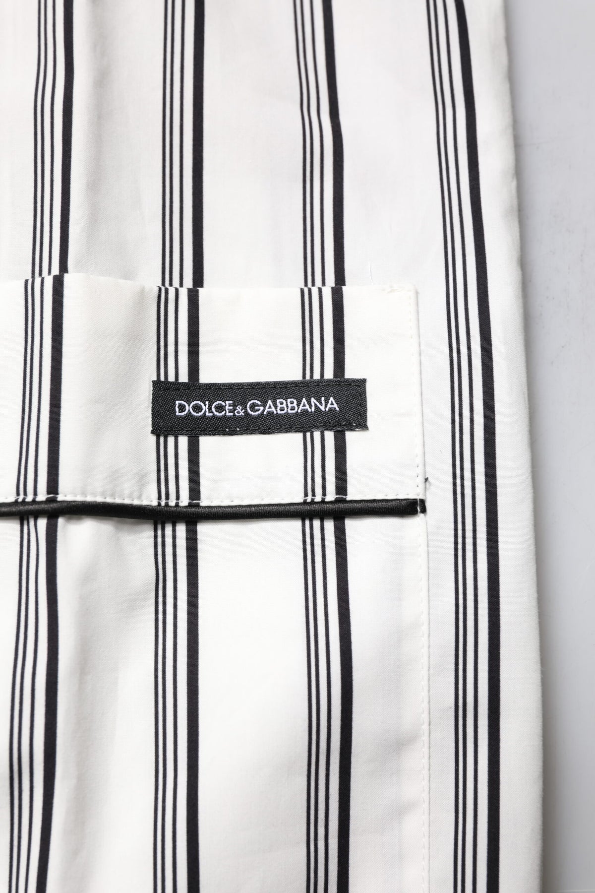 Dolce & Gabbana White Black Stripes Cotton Men Pajama Set Sleepwear