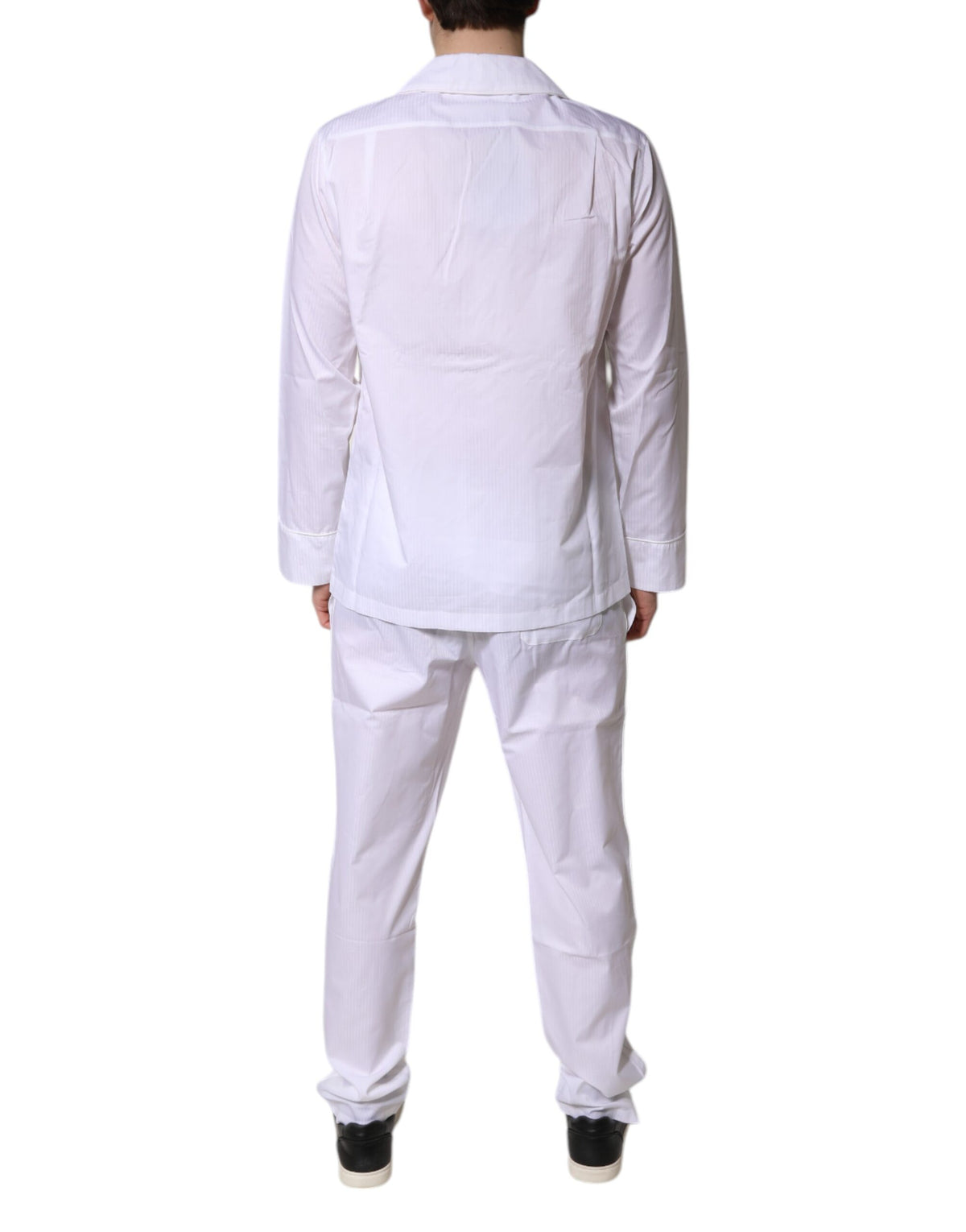 Dolce & Gabbana White Cotton Shirt Pants Pajama Set Sleepwear