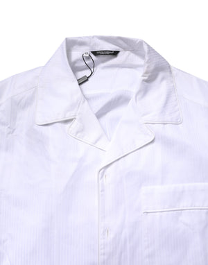 Dolce & Gabbana White Cotton Shirt Pants Pajama Set Sleepwear