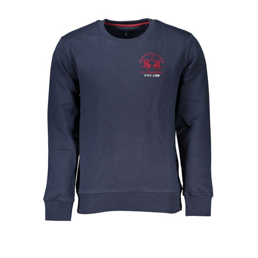 La Martina Blue Cotton Men Sweater