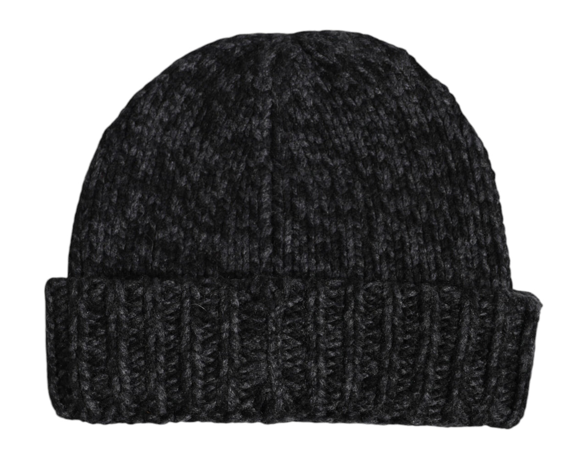 Dolce & Gabbana Gray Cashmere Knitted Winter Beanie Hat