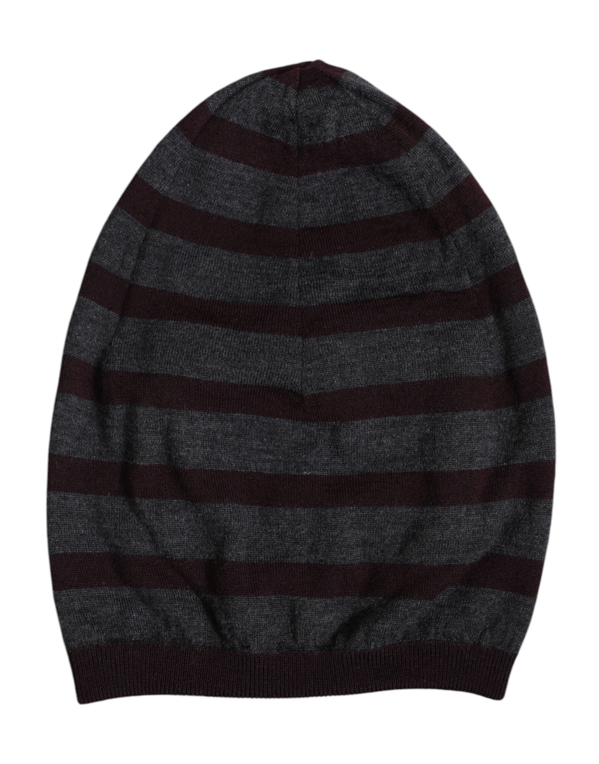 Dolce & Gabbana Gray Striped Wool Knitted Winter Beanie Hat