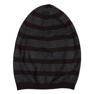 Dolce & Gabbana Gray Striped Wool Knitted Winter Beanie Hat