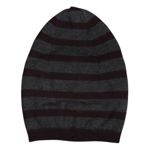Dolce & Gabbana Gray Striped Wool Knitted Winter Beanie Hat