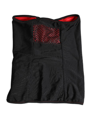 Dolce & Gabbana Black Nylon Knitted Neck Warmer Balaclava Scarf