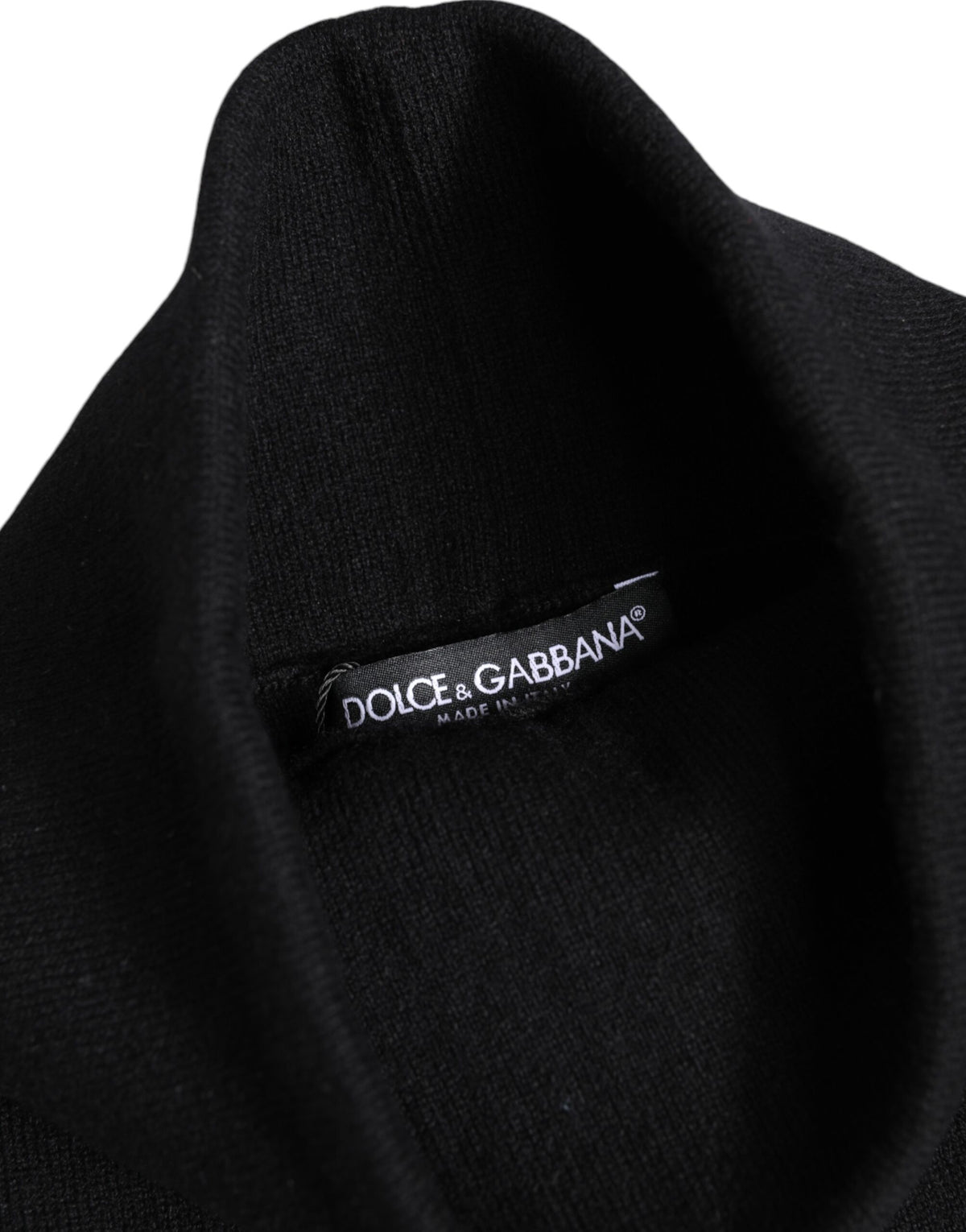 Dolce & Gabbana Black Cashmere Knitted Neck Warmer Foulard Scarf