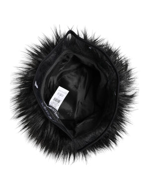 Dolce & Gabbana Black Faux Fur Bucket Hat