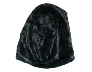 Dolce & Gabbana Black Weasel Fur Womens Beanie Hat