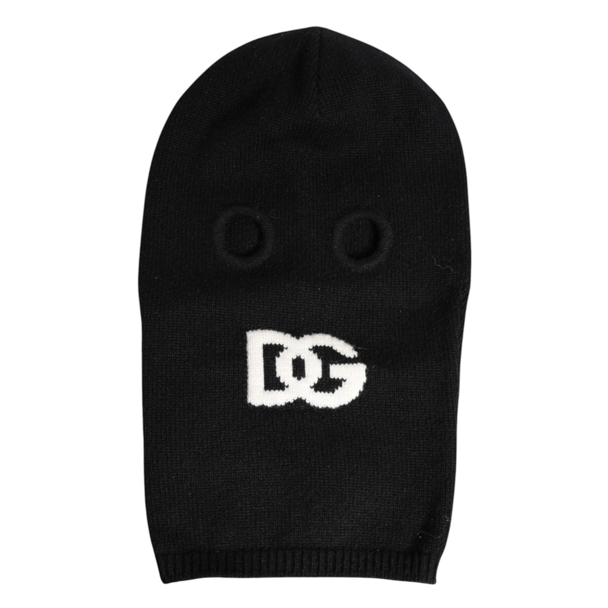 Dolce & Gabbana Black Cashmere Knitted Ski Mask Balaclava Hat