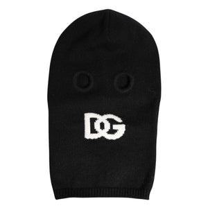 Dolce & Gabbana Black Cashmere Knitted Ski Mask Balaclava Hat