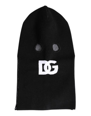 Dolce & Gabbana Black Cashmere Knitted Ski Mask Balaclava Hat