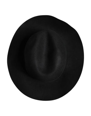 Dolce & Gabbana Black Wide Brim Trilby Fedora Hat