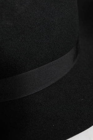 Dolce & Gabbana Black Wide Brim Trilby Fedora Hat