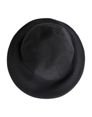 Dolce & Gabbana Black Cotton Wide Brim Bucket Hat