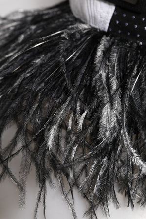 Dolce & Gabbana White Black Polka Dot Feathers Baseball Cap