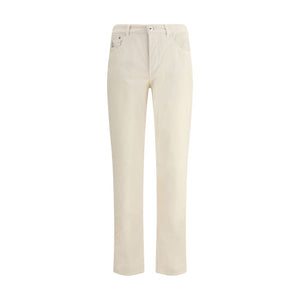 Brunello Cucinelli White Cotton Casual Pants