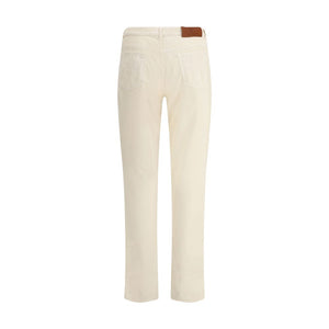 Brunello Cucinelli White Cotton Casual Pants