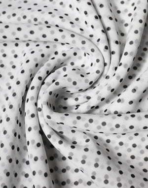 Dolce & Gabbana White Polka Dots Polyester Wrap Shawl Scarf