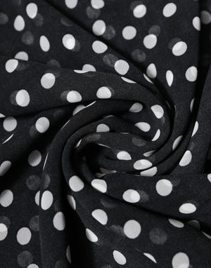 Dolce & Gabbana Black Polka Dots Polyester Wrap Shawl Scarf