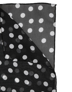 Dolce & Gabbana Black Polka Dots Polyester Wrap Shawl Scarf