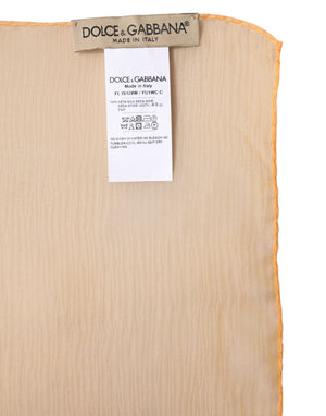 Dolce & Gabbana Orange Silk Rectangle Wrap Shawl Scarf