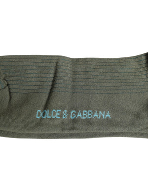 Dolce & Gabbana Gray Cotton DG Bear Mid Calf Socks