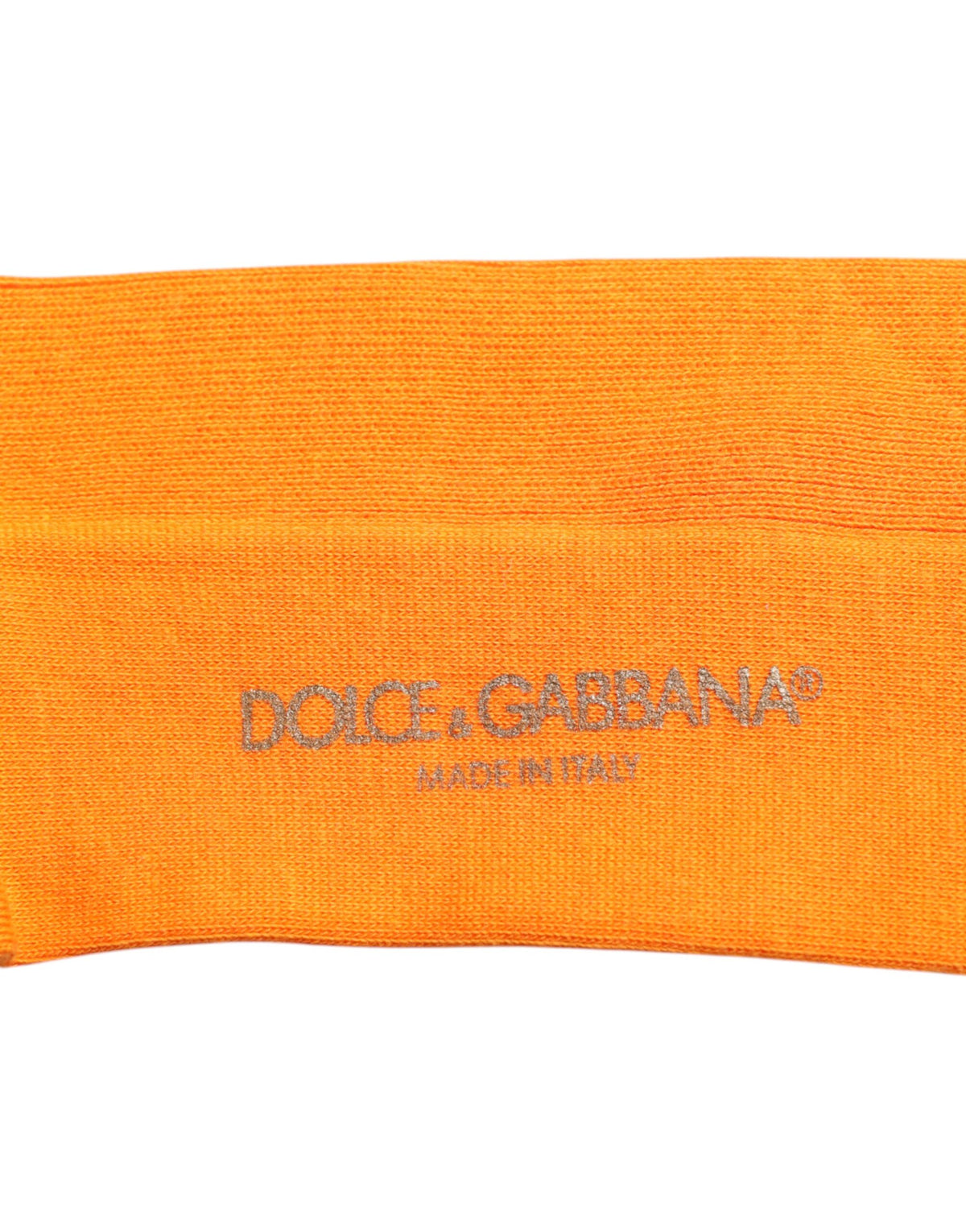 Dolce & Gabbana Orange Cotton Logo Over The Calf Socks
