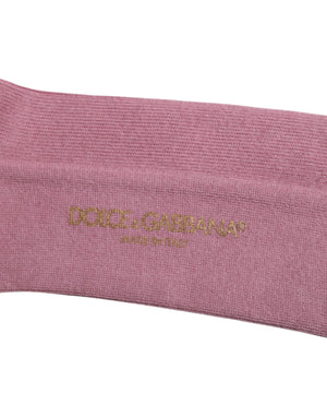 Dolce & Gabbana Rose Pink Cotton Over The Calf Socks