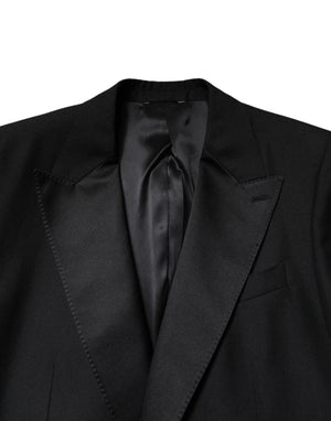 Dolce & Gabbana Black Wool Single Breasted Coat Blazer