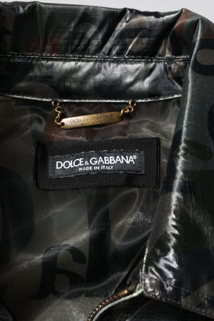 Dolce & Gabbana Green DG Logo Print Bomber Full Zip Jacket