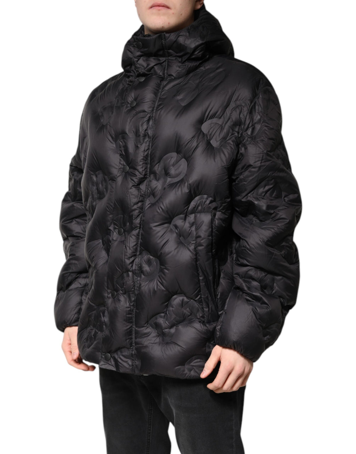 Dolce & Gabbana Black Hooded Parka Coat Winter Jacket