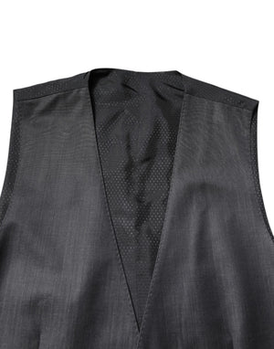 Dolce & Gabbana Black Wool Waistcoat Dress Formal Vest