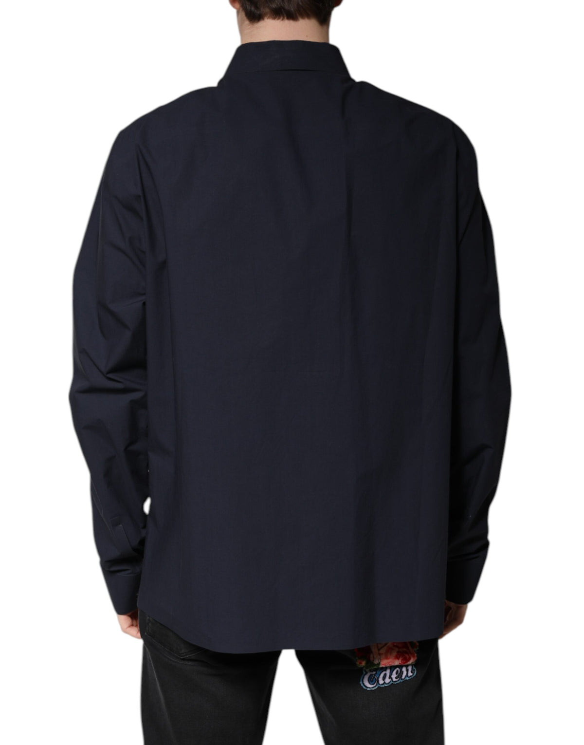 Dolce & Gabbana Dark Blue Cotton Long Sleeve Shirt