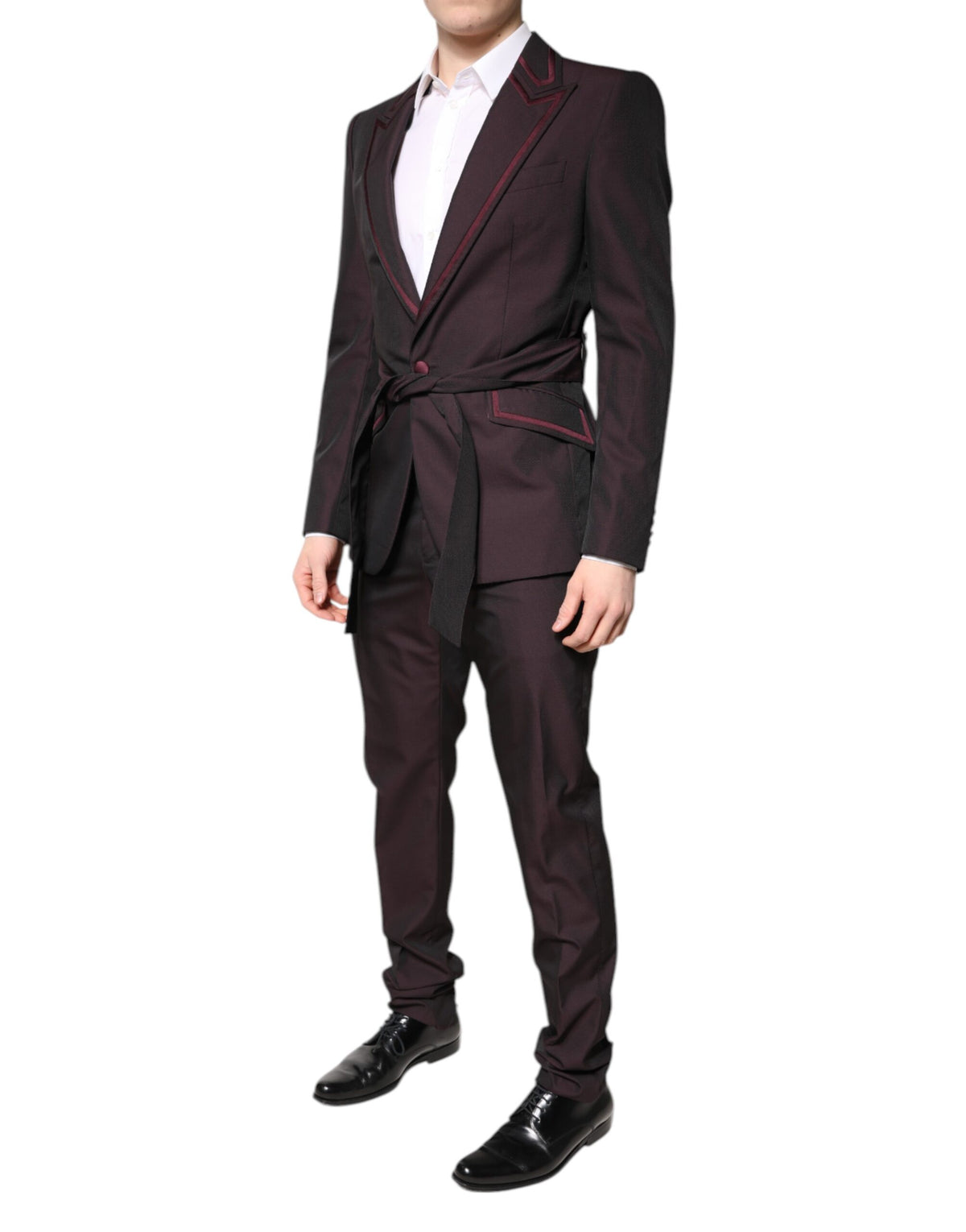 Dolce & Gabbana Maroon Single Breasted Formal 2 Piece Suit