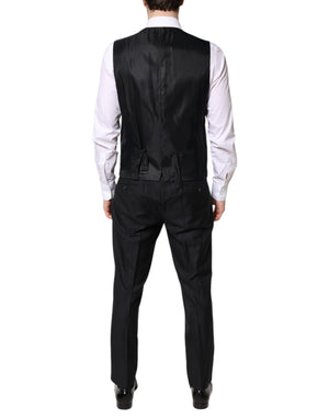 Dolce & Gabbana Black Double Breasted Formal 3 Piece Suit