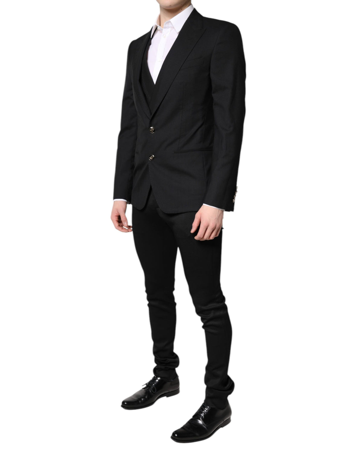 Dolce & Gabbana Black Single Breasted Formal Blazer with Vest