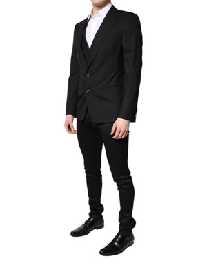 Dolce & Gabbana Black Single Breasted Formal Blazer with Vest