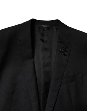 Dolce & Gabbana Black Wool Single Breasted 2 Piece Suit
