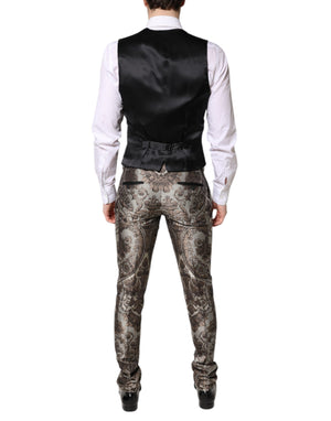 Dolce & Gabbana Multicolor Jacquard Single Breasted 3 Piece Suit