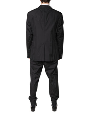 Dolce & Gabbana Black Cotton Single Breasted 2 Piece Suit