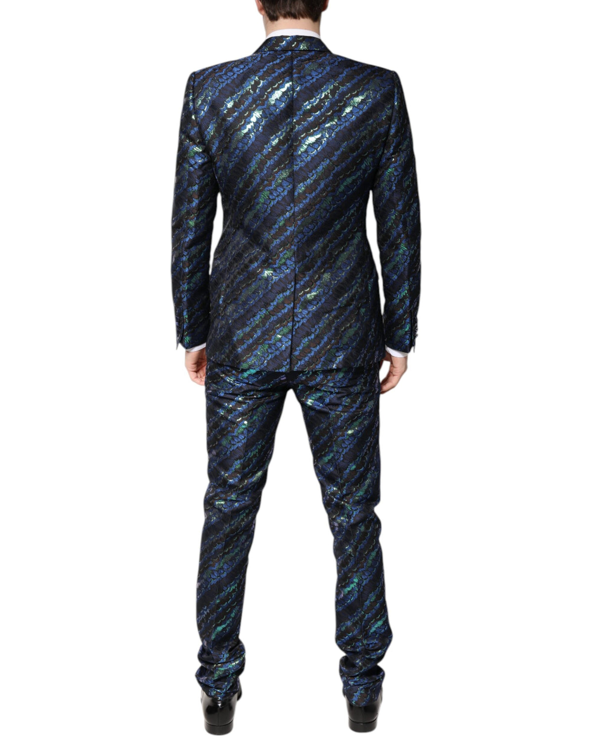 Dolce & Gabbana Multicolor Polyester Jacquard 2 Piece Suit