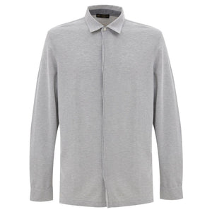 Corneliani Gray Cotton Dress Shirt