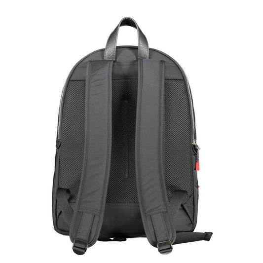 Tommy Hilfiger Black Polyester Men Backpack