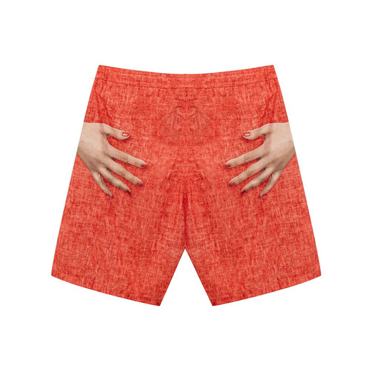 Isaia Red Polyester Swim Shorts