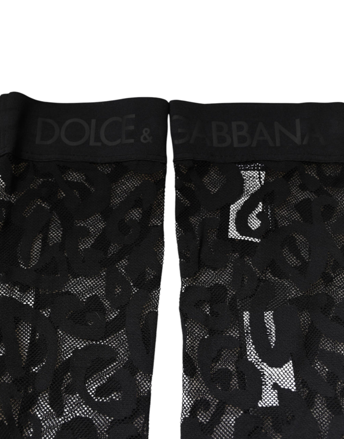 Dolce & Gabbana Black Floral Lace Cotton Stretch Stockings Socks