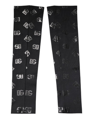 Dolce & Gabbana Black DG Logo Monogram Wool Stretch Arm Sleeves