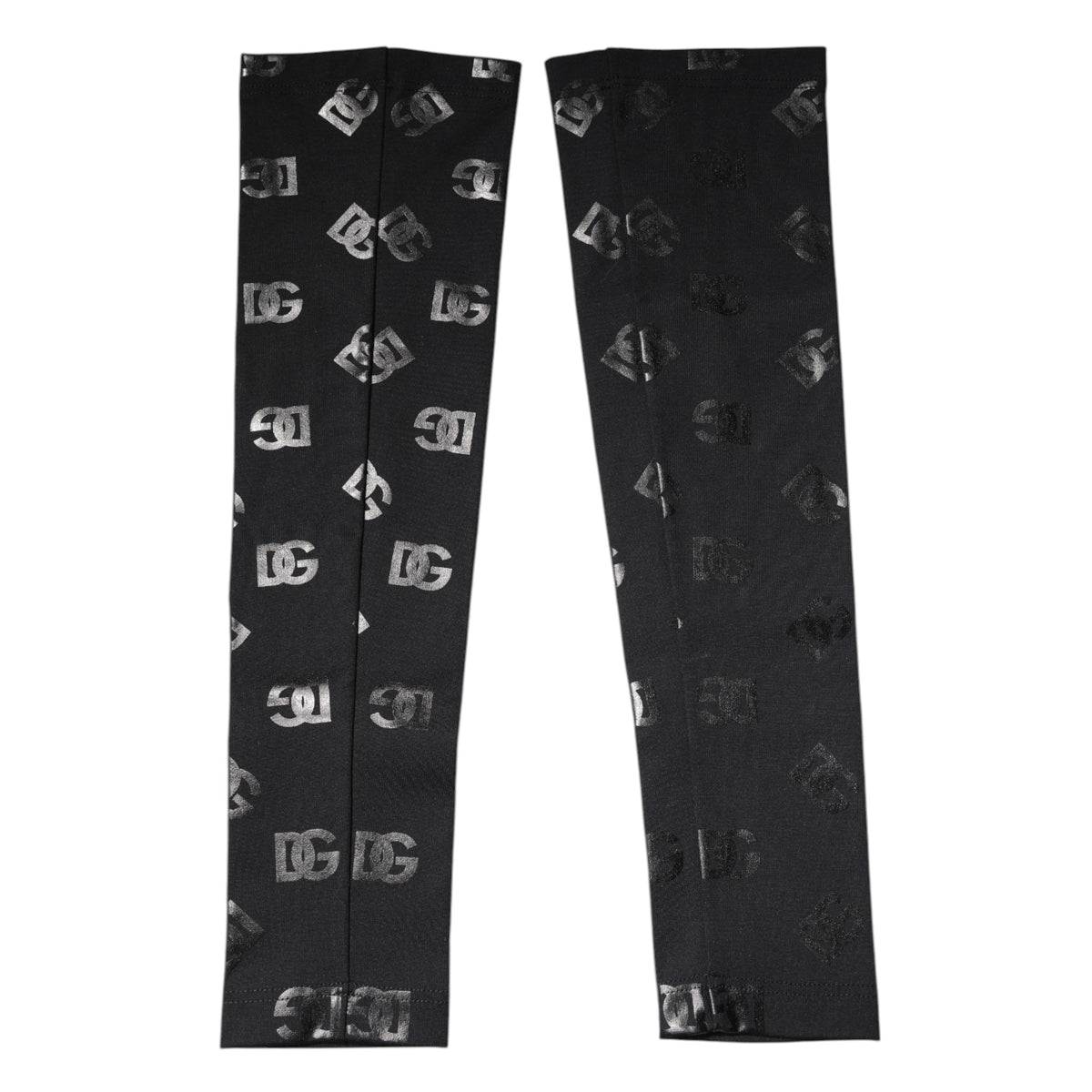 Dolce & Gabbana Black DG Logo Monogram Wool Stretch Arm Sleeves