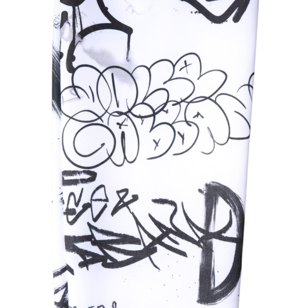 Dolce & Gabbana White Graffiti Cotton Over Calf Stockings Socks
