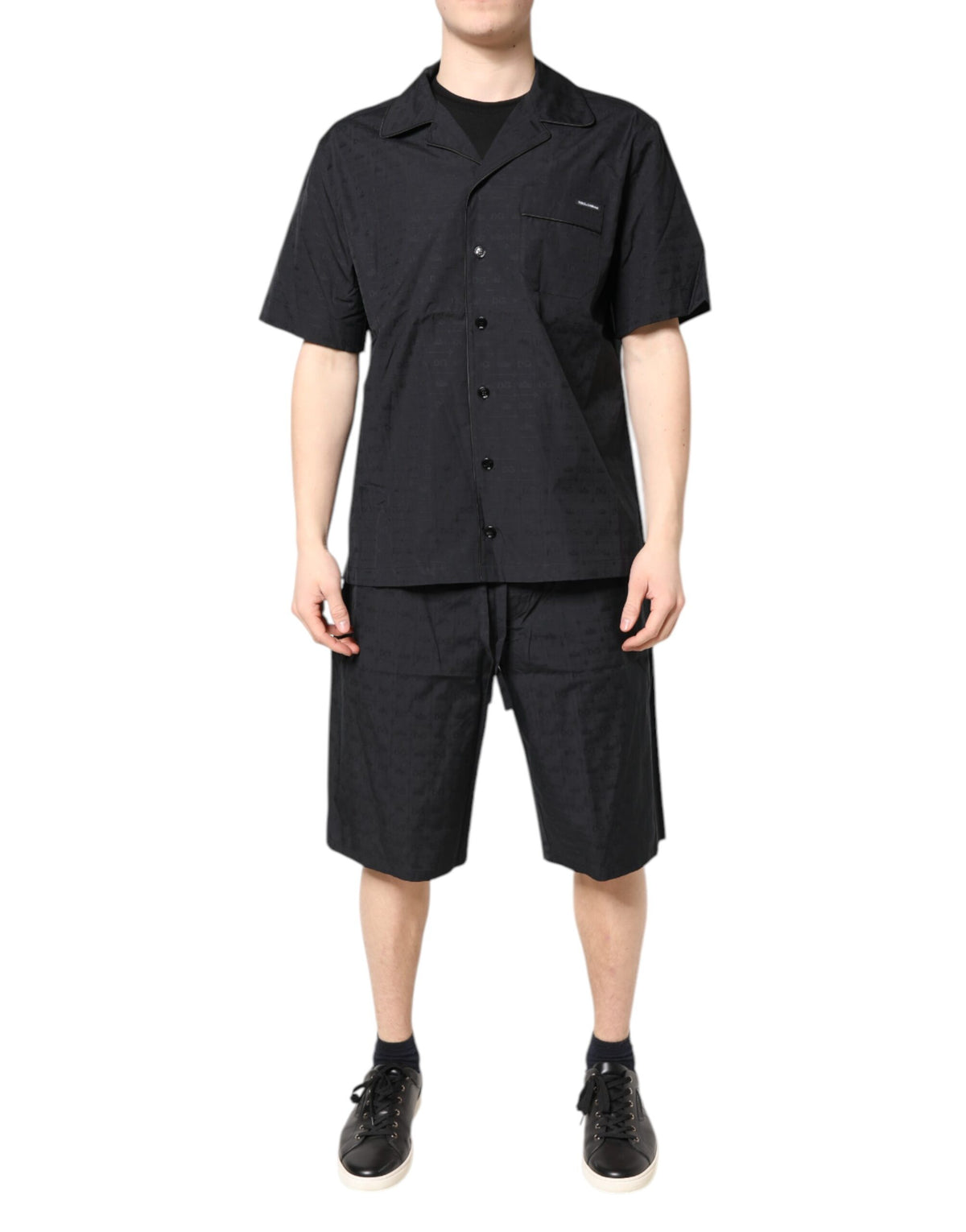 Dolce & Gabbana Black Cotton Men Pajama Set Sleepwear